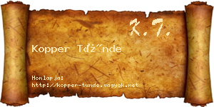 Kopper Tünde névjegykártya